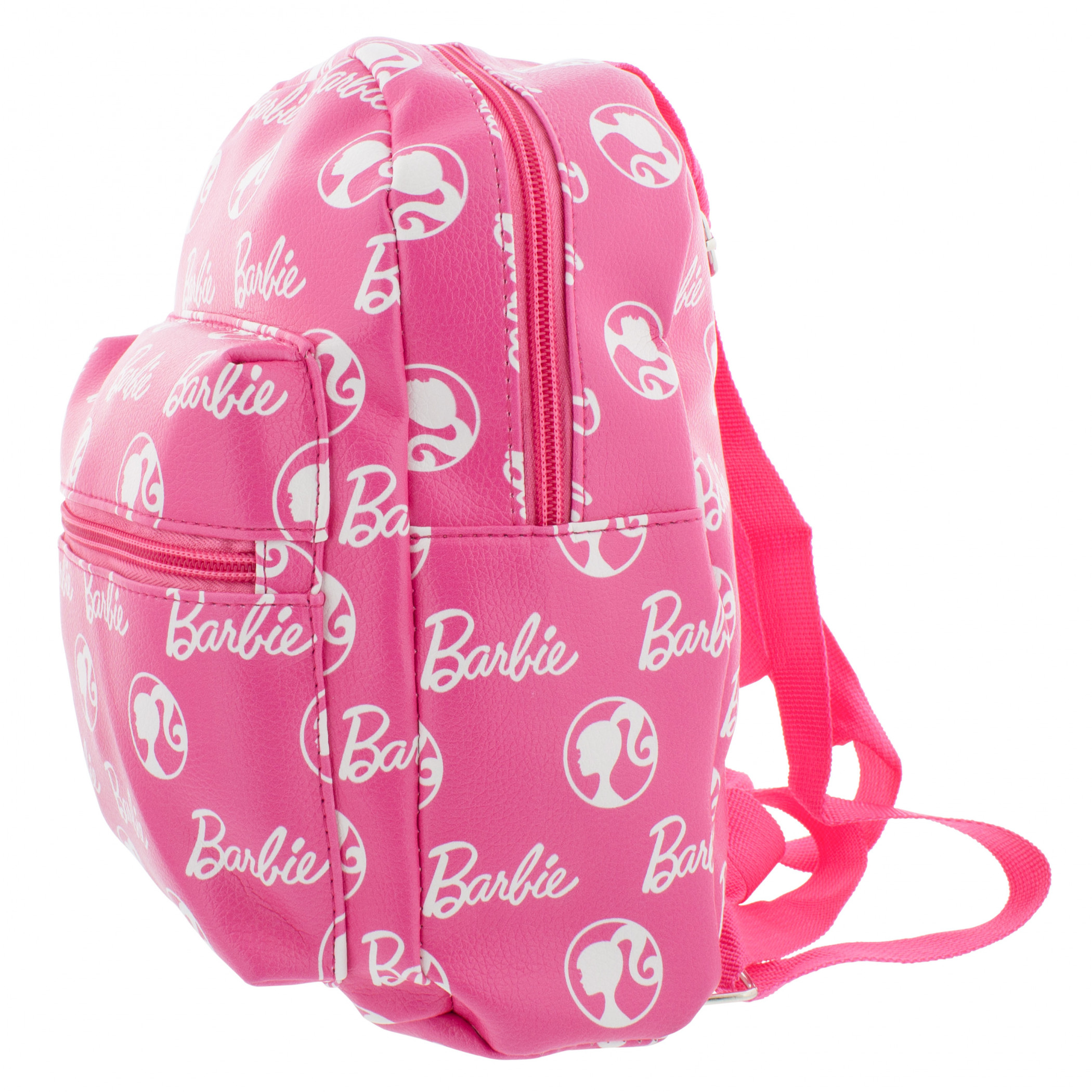 Barbie 10" Pink Synthetic Leather All Over Print Backpack